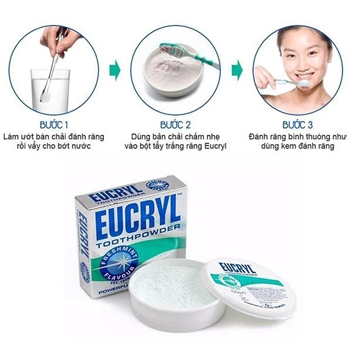 Bột trắng răng eucryl cách sử dụng